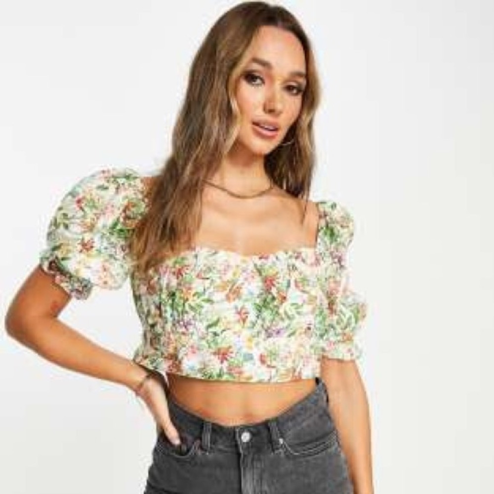 & Other Stories Floral Crop Top